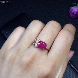 Cluster Rings Ruby Ring Natural Real 925 Sterling Silver Fine Handworked Jewellery Finger