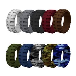 Band Rings American European Fashion Sile Wedding Ring Mens Camouflage Elegant Affordable 9Mm Rubber Engagment Bands Drop Delivery Je Dhldu