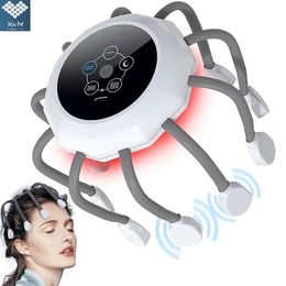 Head Massager Electric Scalp Massager Head Massager Red Light Therapy Vibrator Octopus Head Scratcher For Relaxation Stress Migraine Recharge 230815