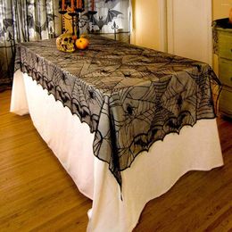 Table Cloth Halloween Tablecloth Black Lace Bat Decoration Family
