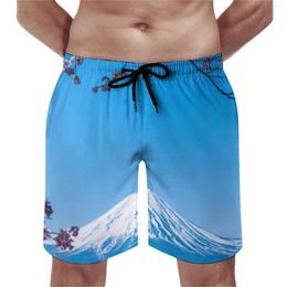 Men's Shorts Mountain Highland Board Trenky Large Size Short Blue Sky Print Males Swimming Trunks Classic