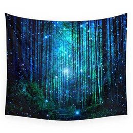 Tapestries Magical Path Forest Printed Tapestry Wall Hanging Coverlet Bedding Sheet Throw Bedspread Living Room Tapestries Dorm Decor