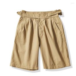 Men's Shorts Retro Solid Colour Mens Summer Casual Loose Knee-length Men