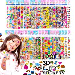 Kids Toy Stickers 40 20 Different Sheets 3D Puffy Bulk for Girl Boy Birthday Gift Scrapbooking Teachers Animals Cartoon 230816