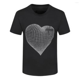 Men's T Shirts 2023 Short-sleeved T-shirt Love Diamond Fashion Milan Trend Casual Cotton Top Luxury High Street Round Neck Slimming