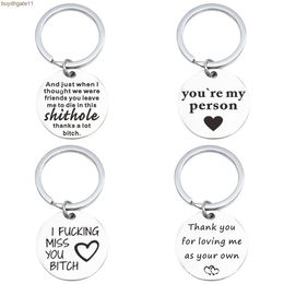 22bx Key Rings Hot Selling Keychain Stainless Steel Circular Plate Laser Engraved Pendant Jewellery Creative Copy Gift