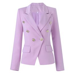 Womens Suits Blazers 1pcs Spring Autumn Purple Blazer Coat European American Solid Color Suit Jacket Tops Office Ladies Costume Women Gift 230815