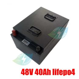 48V 40AH LiFePO4 battery with 50A BMS rechargeable battery for 2000w electric bike e scooter bicycle + 5A charger