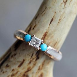Wedding Rings Elegant Womanset Ring Green Stone Fashion Vintage Engagement Party Band Jewellery