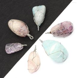 Pendant Necklaces Natural Stone Irregular Colored Crystal 15-60mm Charm Winding For Making Jewelry DIY Necklace Earrings Accessory