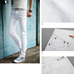 Men's Jeans High Quality 2023 Fashion Slim Male White Trousers Mens Casual Pants Skinny Pencil Boys Hip Hop Pantalon Homme