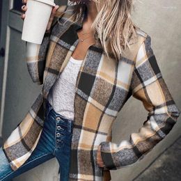 Women's Suits Especially Plaid Blazer Woman 2023 For Winter Cropped Tweed Jacket Office Outfits Tailoring Coat Promotion