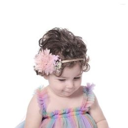 Hair Accessories Spring Headwear Cloth Flower Accessory Headgear Headdress Baby Elastic Headband Infant Hairband Kids Hoop