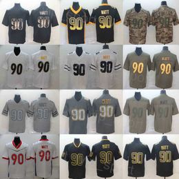 Mens Football Jerseys 90 TJ Watt Uniform for Sport Fans Goddess Hyphenation Salute to Service Shadow Flag Breathable Embroidery and Sewing Turn Back the Clock 26