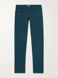 Jeans for Mens Long Pants Italian Design Loro Piana Slim-Fit Stretch-Denim Jeans Europoean and American Solid Pant