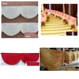 Party Decoration High Qaity Ice Silk 20Ft Wedding Backdrop Curtain G Table Cloth/Skirt Decor 6 Metre Long Drop Delivery Home Garden Dh5Fc