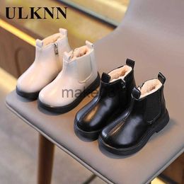 Boots Boots For Girls Winter 2023 The New Velvet Boats Children Fashion Pure Colour Shoes Baby Add Flocking Female Students Short Boots J230816