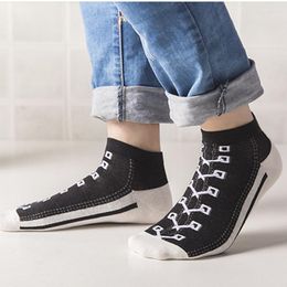 Women Socks 6pairs Funny Canvas Shoes Patterned Summer Cotton Casual Boat College Vintage Couples Short Ankle Man &women