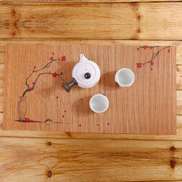 Table Mats Hand-painted Insulation Mat Placemats For Chinese Zen Tea Bamboo Placemat Printing Handmade Teapot Towel