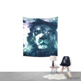 Tapestries Lion Teal Printed Tapestry Wall Hanging Coverlet Bedding Sheet Throw Bedspread Living Room Tapestries Dorm Decor R230816