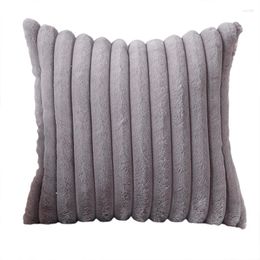 Pillow Style Imitation Hair Large Stripe Throw Solid Color Simple Square Sofa Waist