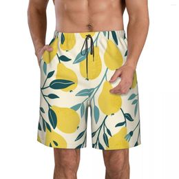 Men's Shorts Mens Swimwear Swim Trunks Beach Board Swimsuits Running Sports Surffing Yellow Pear Fruit Quick Dry