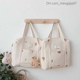 Diaper Bags Korean style newborn diaper bag mother shoulder bag embroidered bedding cart diaper storage Organiser pregnant woman bag Z230816