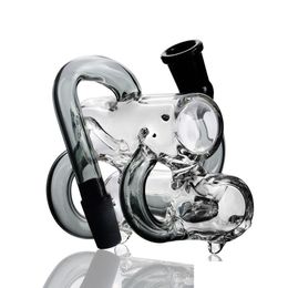 Smoking Pipes 4.3 Inchs Small Ash Catcher 14Mm Thick Glass 18Mm Percolator Water Bong For Hookahs Drop Delivery Home Garden Household Dhkj4