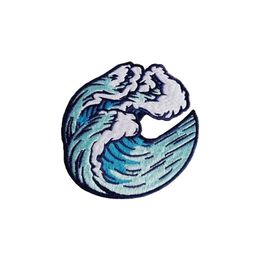 Sea Waves Sewing Notions Embroidered Iron On Patches For Clothing Shirts Hats Bags Decoration Custom DIY Applique332c