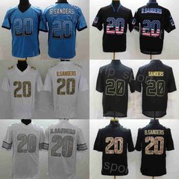 Team Vintage 20 Barry Sanders Football Jerseys Salute to Service Black White Flag Blue Ed Vapour Untouchable Colour Rush for Sport Fans Breathable Pure Cotton 26