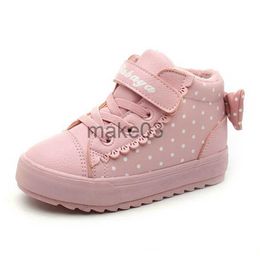 Boots Winter Baby Kids Ankle Boots Plush Warm Leather Shoes Pink Princess Shoes Toddler Girls Snow Boots Children Short Boots J230816