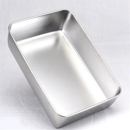 Plates Cake Baking Pan Biscuits Tray Pizza Mold Tools Kitchen Cooking BBQ Container Plate Stainless Steel