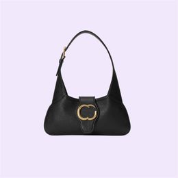 Vintage Shoulder Bags Trendy Golden G Letter Underarm Bag Designer Genuine Leather Handbags Women Fashion Casual Luxury Half Moon Bags