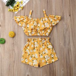 Clothing Sets Newest Fashion Summer Toddler Baby Girl Clothes Shoulder Crop Tops Short Pants 2Pcs Outfits Clothes