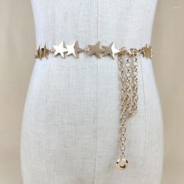 Belts METAL STAR BELT Y2K Waistband Dress Girdle Waist Chain For Women All-Match Clothing Jewelry Accessory Anniversary Gift
