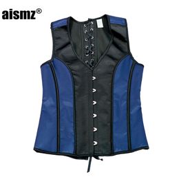 Waist Tummy Shaper Aismz Corset Men Shapers Slim Fit Tank Top Shapewear Chest Binder Waistcoat Vest Jacket Steampunk Gothic Corset Man Underwear 230815