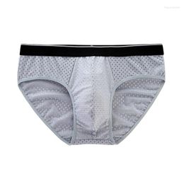 Underpants Sexy Men's Underwear Ultra-thin Breathable Mesh Plus Size Boxer U-waist Ice Silk Stretch Sissy Gay