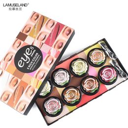 Eye Shadow 8 Colours Waterproof Big Iron Eyeshadow Palette Natural Cosmetic Eyes Makeup Powder With Brush LAMUSELAND 2gX8 E124 230815