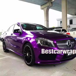 Purple Gloss Candy Metallic Vinyl WRAP Whole Car Wrap foil With Air bubble Low tack glue initial 3M quality 1 52x20m Roll 5x270p