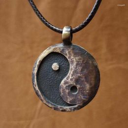 Pendant Necklaces Vintage Tai Chi Necklace For Men's And Women's Old Yin Yang Bagua Oil Drop Amulet Lucky Jewelry Gift Wholesale