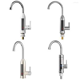 Kitchen Faucets Stainless Steel Electric Heated Faucet Digital Tap Rose Gold EU Plug