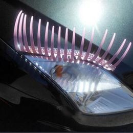 CAR Colour 3D Automotive Eyelashes Decals Wedding Parade Street Car Lights False Eyelashes Stickers3135