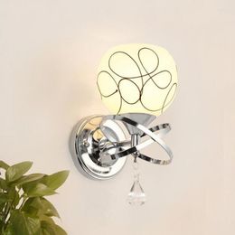 Wall Lamp Modern Crystal Glass Novelty White/black Foyer Light Loft Iluminacion Interior Hogar