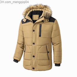 Men's Jackets Men's winter jacket fur collar down jacket hooded coat men's wool coat Parka windproof jacket thick warm men's coat Z230816