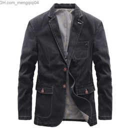 Men's Jackets Spring and Autumn Denim Jacket Business Casual New Jacket Men's Slim Fit Small Set Z230816