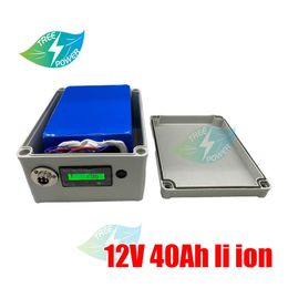 12v 40ah lithium ion battery 12v 40ah li ion batteria BMS 3S for LED light searchlight inverter xenon + 5A charger