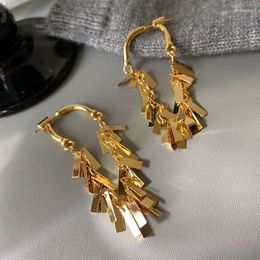 Dangle Earrings UILZ Gold SIiver Colour Sequins Tassel Hoop For Women Exaggerate Personality Metallic Earring Evening Party Jewellery