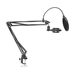 Flash Brackets Microphone Scissor Arm Stand Recording Holder Tripod F2 With A Spider Cantilever Bracket Universal Shock Mount 230816