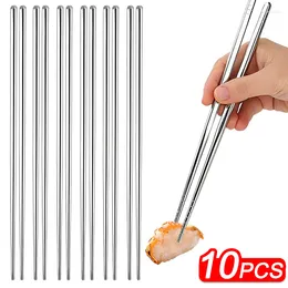 Chopsticks Kitchen Stainless Sushi Tableware Non-slip Metal Chinese Tools Steel Set Reusable Sticks