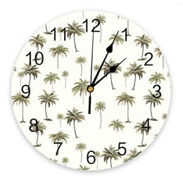 Wall Clocks Palm Trees Plant Leaves Clock Large Modern Kitchen Dinning Round Bedroom Silent Hanging Watch